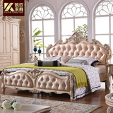凯哲家具 欧式床双人床雕花实木床 1.8米奢华婚床法式原木主卧床