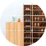 鞋柜简约现代实木对开门3门储物门厅柜4门组装多层大容量防尘鞋架