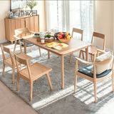 纯实木餐桌1.2米进口白橡木1.4米餐桌1.6米日式原木简约餐厅家具