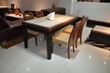 简约现代餐台 意大利进口水晶石 酸枝木餐桌 1.6米高档大气饭桌子