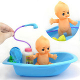 大号浴室戏水宝宝 仿真婴儿浴盆洗澡娃娃 带宝宝小黄鸭子儿童玩具