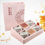 家用婚庆回礼 商务陶瓷餐具实用礼品 碗筷套装8件套礼盒包装