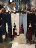 韩国momo 6051牛仔裤2016春季新款韩版时尚女装割破毛边修身显瘦
