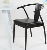 铁艺复古家具软包餐椅休闲时尚咖啡椅怀旧靠背固定扶手椅子