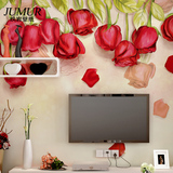 卧室床头背景墙纸客厅定制大型壁画温馨浪漫电视背景墙 玫瑰庄园