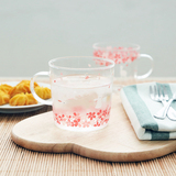 日式透明创意樱花动物 玻璃杯 带把手耐热花茶杯牛奶杯咖啡杯水杯