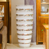 欧式玻璃落地花瓶家居装饰品摆件电视柜客厅摆设工艺品假花干花瓶