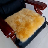 欧式冬季纯羊毛沙发垫定做老板椅垫防滑床毯皮毛一体飘窗真皮坐垫