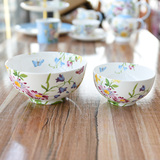 出口英国花纷骨瓷米饭碗 面碗 创意高档 欧美 家用陶瓷 可爱 瓷碗