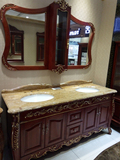新款欧式美式实木浴室柜橡木仿古中式卫浴柜组合落地式洗手盆柜