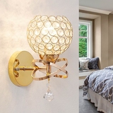 现代简约LED时尚水晶壁灯创意壁灯床头温馨卧室床头灯可调光包邮
