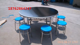 1米5直径不锈钢大圆桌学校食堂不锈钢餐桌椅组合10人大圆桌餐桌椅