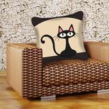 春天新款3D十字绣天猫抱枕原创猫咪黑猫可爱简单沙发抱枕客厅靠枕