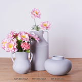 现代简约创意树脂灰色花器花瓶样板房间客厅茶几台面餐桌装饰摆件