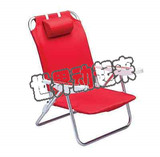 海外代购 户外椅子露营便携式 铝合金折叠沙滩椅可调红色庭院椅