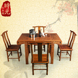实木仿古茶桌 红木家具功夫茶桌椅 组合 花梨木小卷书茶几茶道桌