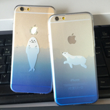 海洋动物海豹北极熊超薄TPU软壳iphone6s手机壳苹果6plus保护套5s