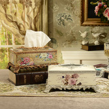 欧式家具装饰品工艺品方形纸巾盒 树脂餐巾抽纸盒 奢华创意摆件