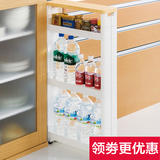 日本原装进口厨房夹缝落地置物架可移动浴室多层塑料收纳架储物架