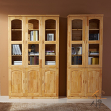 全实木书柜中式两门三门书柜自由组合特价书架储物柜书橱柏木家具