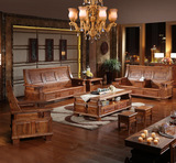 客厅家具雕花实木香樟木沙发123沙发组合联邦沙发
