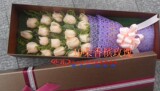 鲜花礼盒速递苏州花店/生日鲜花 19朵香槟玫瑰  独墅湖高教区园区