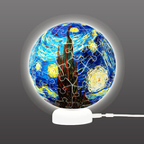 3D-JP声控灯光底座球体拼图 塑料 3英寸60片 梵谷 - 星夜