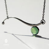 LINXUS萤火森林925银镀铂金锁骨链优雅气质黑色项链女款原创设计