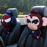 潮超人钢铁侠个性卡通汽车用品头枕车内饰品可爱护颈枕头靠枕mini