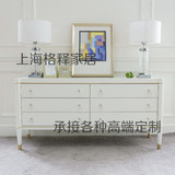 简约现代白色实木整装美式客厅家具高柜电视柜可定制实木柜子
