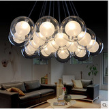 现代简约led圆形艺术个性办公吊灯创意餐厅客厅卧室玻璃圆球吊灯