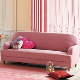 新款日式沙发布艺小户型粉色可爱清新双人卧室简约家具北欧小沙发