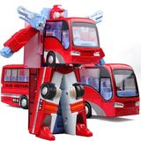 合金汽车模型可变形公交车巴士公共汽车变形金刚机器人儿童玩具车