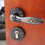正品美式欧式室内房门锁 黑色房门锁 典藏奢侈黑古铜门锁 72分体