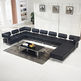 多孚家具现代简约商务接待沙发可组合西皮办公室沙发会客办公沙发