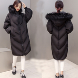 2015冬装新款韩版女装长款过膝加厚大码棉衣大毛领羽绒棉服外套
