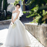 2015春季新款白色女婚纱高级定制 抹胸齐地公主蓬蓬裙韩式新娘