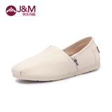 jm快乐玛丽 夏季新品 纯色时尚休闲套脚小白鞋帆布儿童鞋61622C