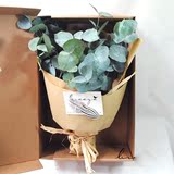 高档生日礼物常德包邮自然小清新玫瑰礼盒鲜花速递尤加利叶花