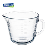 进口Glasslock玻璃热牛奶杯耐热钢化玻璃微波炉量杯带刻度水杯子