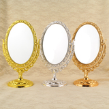 塑料韩国复古公主台式双面镜 镂空新娘化妆美容美发梳妆欧式镜子
