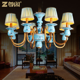 全铜吊灯法式陶瓷灯具362美式复古餐厅卧室客厅灯法式艺术全铜灯