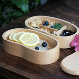 采撷舍 日式创意木质饭盒圆形分格便当盒学生饭盒餐盒寿司盒双层