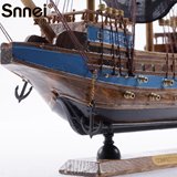 Snnei加勒比海盗船模型工艺船 仿真实木质帆船模型摆件小木船FC-2