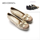 ARCH CONTACT日本春夏坡跟厚底豹纹单鞋优雅百搭通勤舒适套脚女鞋