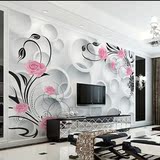电视背景墙壁纸客厅卧室3d立体大型壁画欧式无缝墙布玫瑰花墙纸