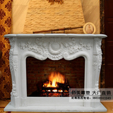 大理石壁炉架 欧式石材壁炉装饰白色石雕壁炉美式电视柜定做天然