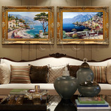 欧式手绘油画地中海风景FB27酒店大堂装饰壁画客厅餐厅玄关有框画