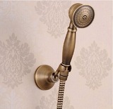 卫浴欧式仿古花洒单头手持淋头全铜电话式喷头淋浴花洒配件软管