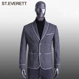 ST．EVERETT新休闲简约修身羊毛小西装欧版英伦潮外套潮时尚男装